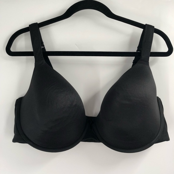 CACIQUE Lightly Lined T-Shirt Bra 42DDD 42F Black Underwire Bra Women Plus Size - Picture 2 of 9